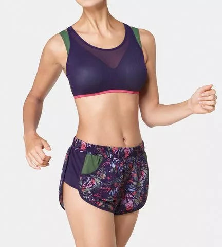 Triumph moteriški violetinės spalvos su raštais laisvalaikio  šortai Cardio Apparel Better Short