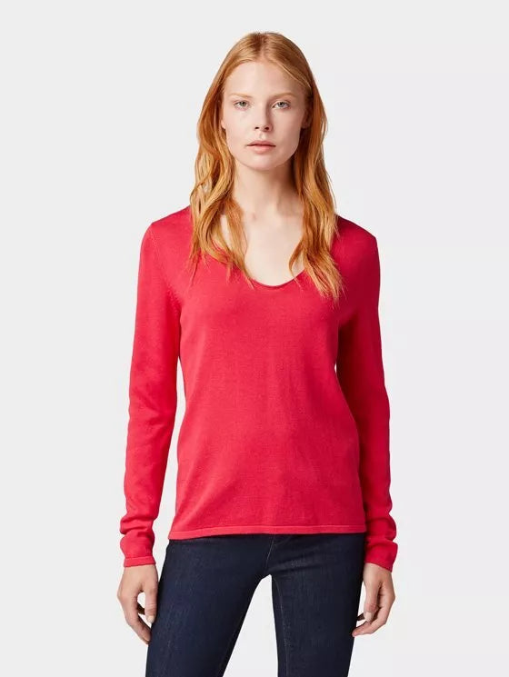 Tom Tailor XXL(44) dydžio moteriškas tamsiai rožinės spalvos  megztinis 19214