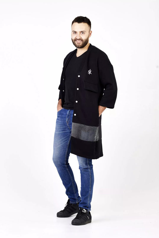 Sofa Killer juodas ilgas švarkas/kimono