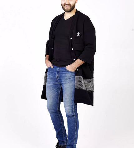 Sofa Killer juodas ilgas švarkas/kimono