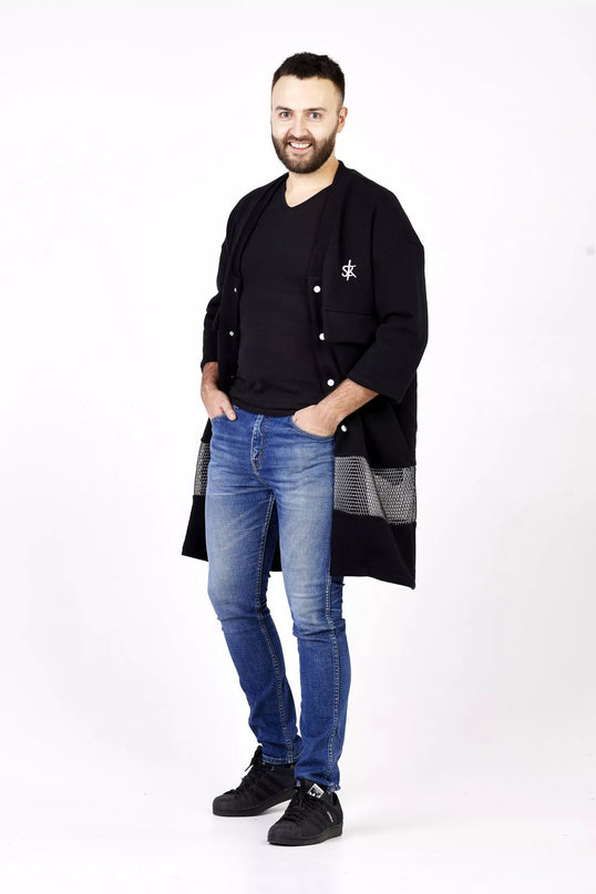 Sofa Killer juodas ilgas švarkas/kimono