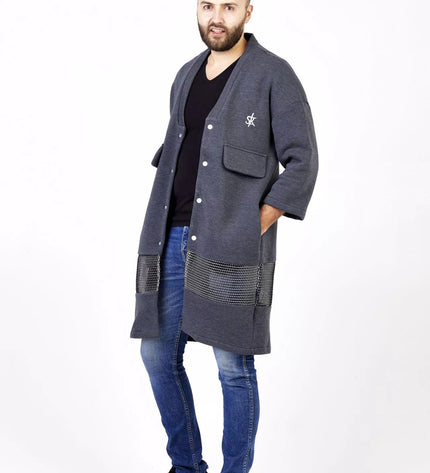 Sofa Killer grafito spalvos ilgas švarkas/kimono