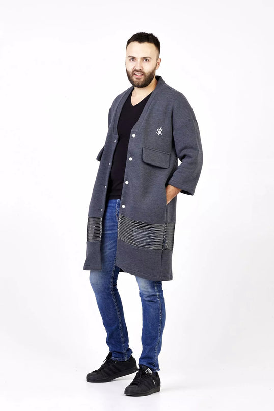 Sofa Killer grafito spalvos ilgas švarkas/kimono