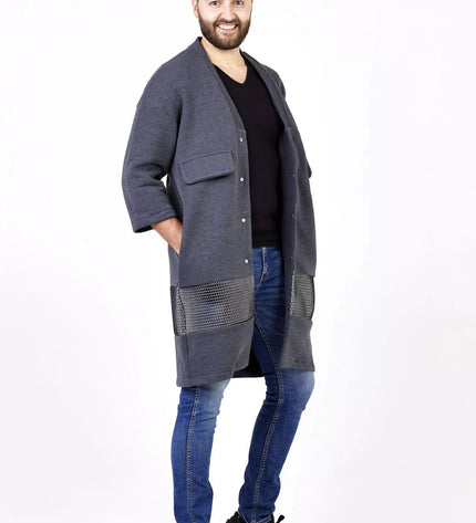 Sofa Killer grafito spalvos ilgas švarkas/kimono