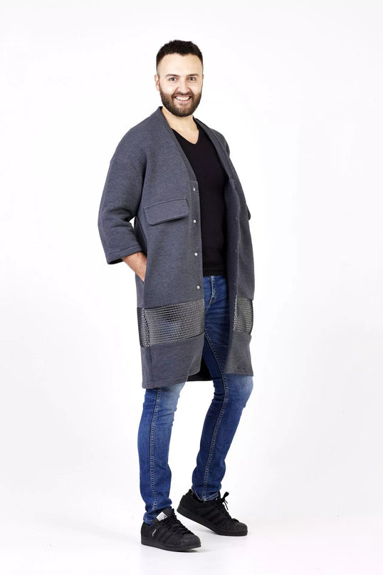 Sofa Killer grafito spalvos ilgas švarkas/kimono