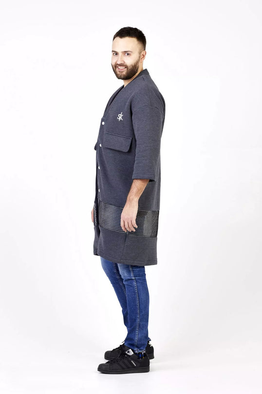 Sofa Killer grafito spalvos ilgas švarkas/kimono