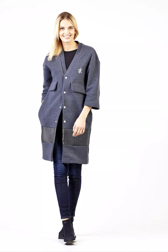 Sofa Killer grafito spalvos ilgas švarkas/kimono