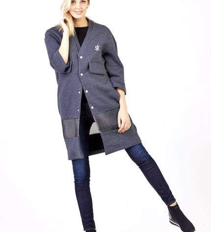 Sofa Killer grafito spalvos ilgas švarkas/kimono