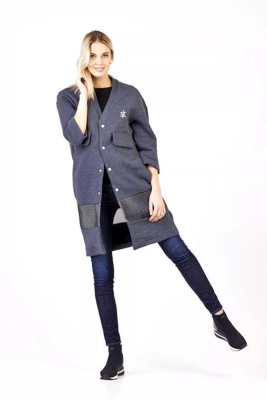 Sofa Killer grafito spalvos ilgas švarkas/kimono