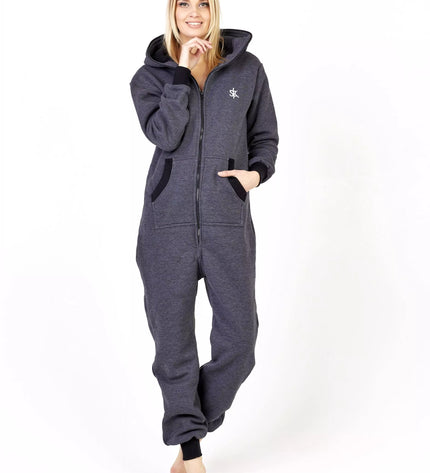 Sofa Killer tamsiai pilkas kombinezonas su užtrauktuku nugaroje