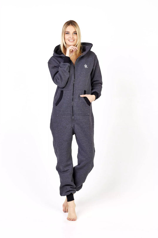 Sofa Killer tamsiai pilkas kombinezonas su užtrauktuku nugaroje