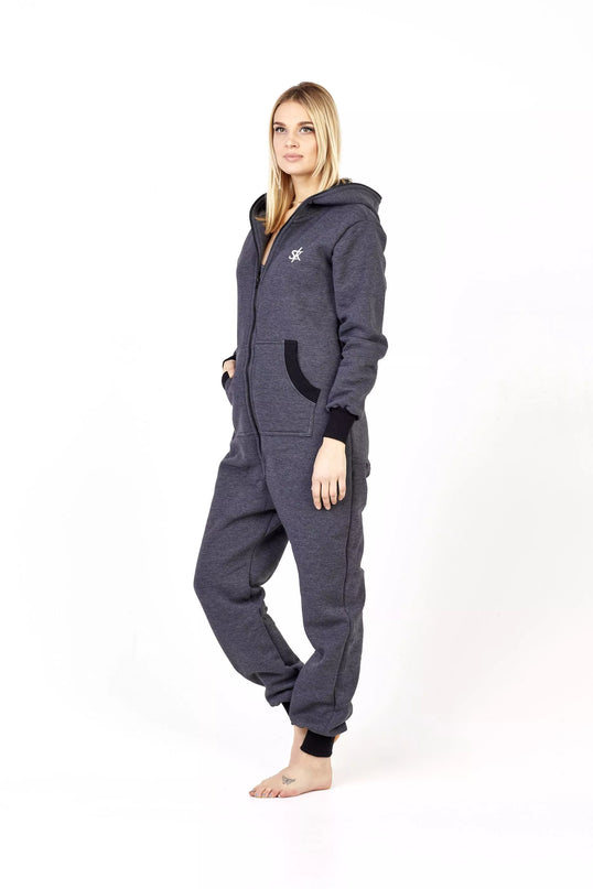Sofa Killer tamsiai pilkas kombinezonas su užtrauktuku nugaroje