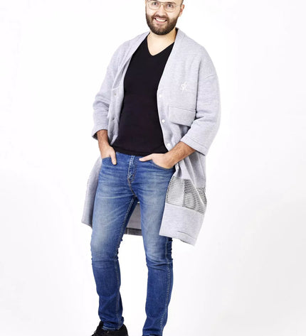 Sofa Killer šviesiai pilkas ilgas švarkas/kimono