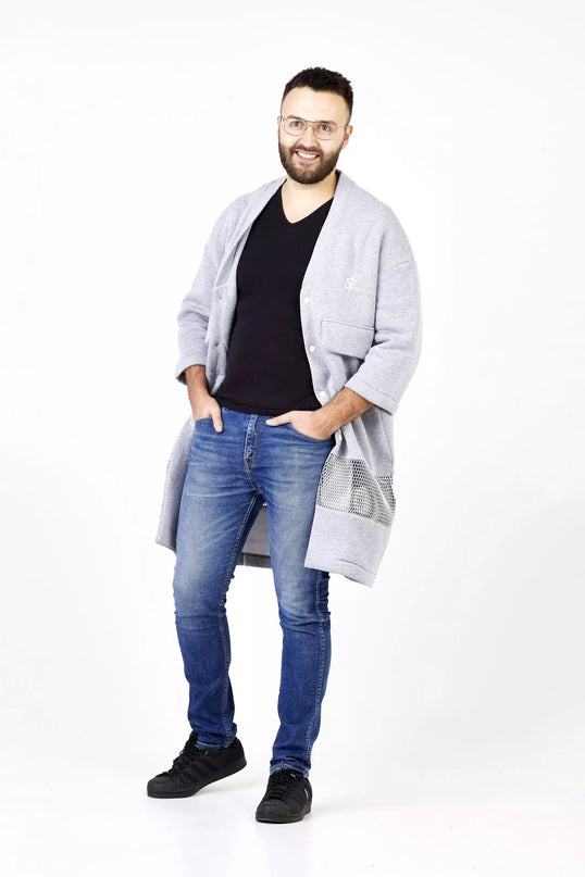 Sofa Killer šviesiai pilkas ilgas švarkas/kimono