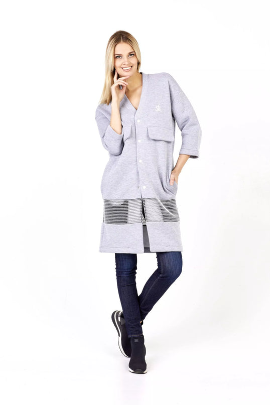 Sofa Killer šviesiai pilkas ilgas švarkas/kimono