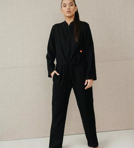 Sofa Killer juodas lininis kombinezonas