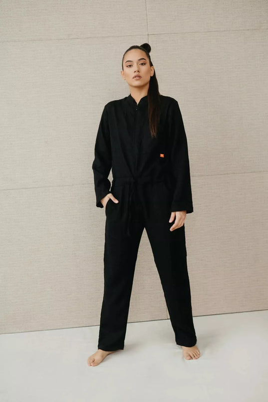 Sofa Killer juodas lininis kombinezonas