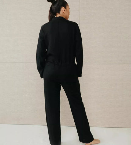 Sofa Killer juodas lininis kombinezonas