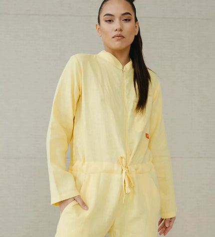 Sofa Killer citrinos spalvos lininis kombinezonas