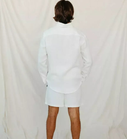 Sofa Killer baltos spalvos vyriški linininiai marškiniai RAMLAT