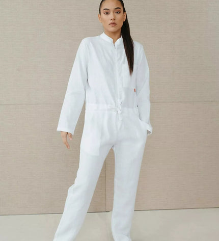 Sofa Killer baltas lininis kombinezonas