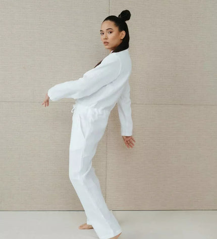 Sofa Killer baltas lininis kombinezonas