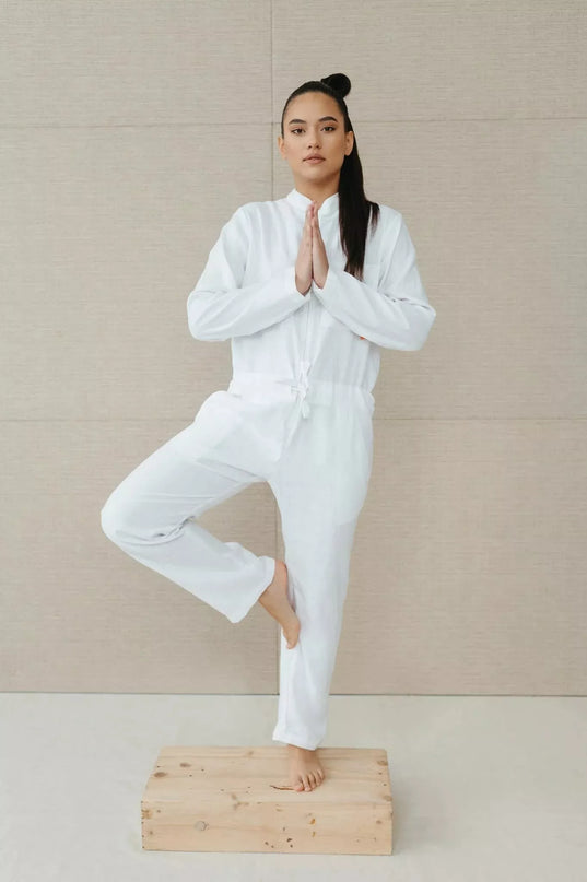 Sofa Killer baltas lininis kombinezonas