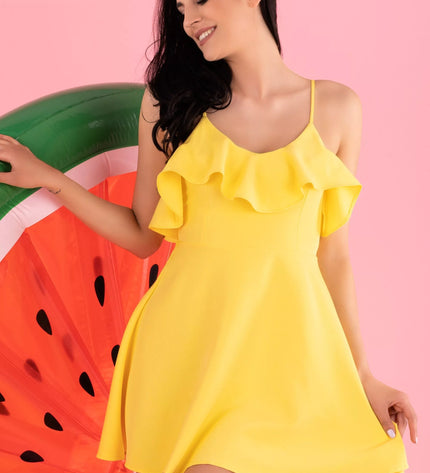 Marribel geltona trumpa vasariška suknelė Cooreo