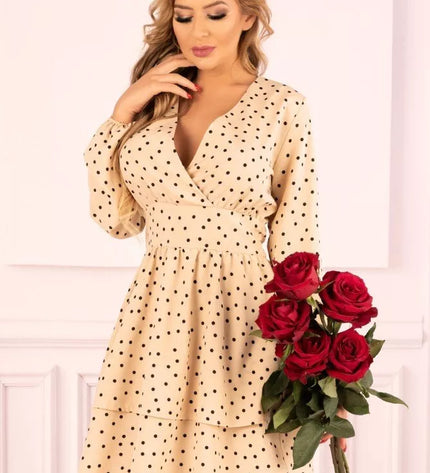 Marribel kūno spalvos taškuota suknelė Clarika