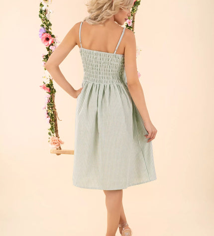 Marribel mėtinė dryžuota vasariška suknelė Eviniam