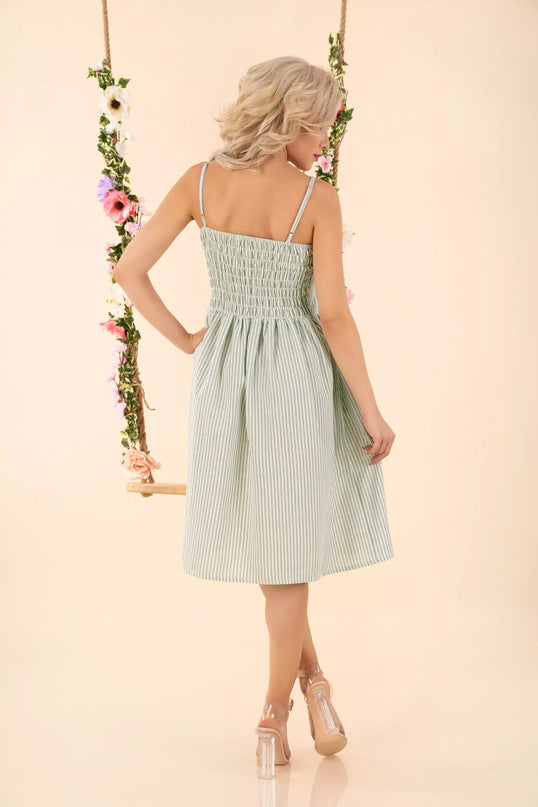 Marribel mėtinė dryžuota vasariška suknelė Eviniam