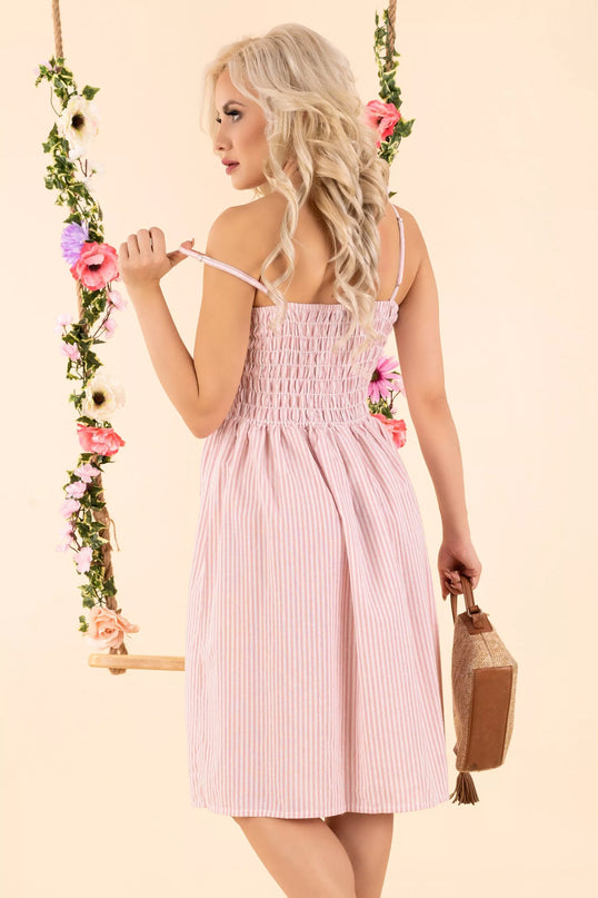 Marribel rausva dryžuota vasariška suknelė Eviniam