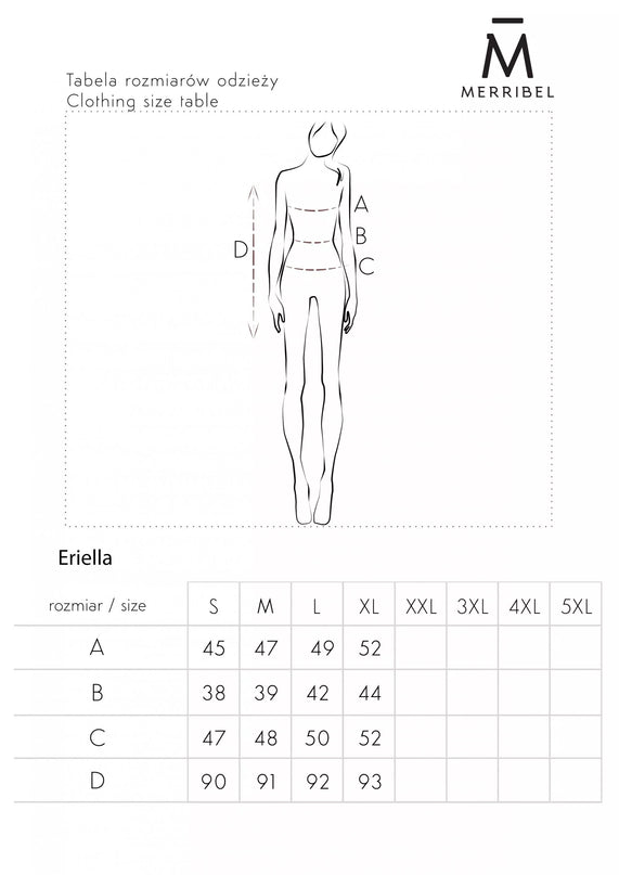 Marribel raudonos spalvos  suknelė perregimom rankovėm Eriella