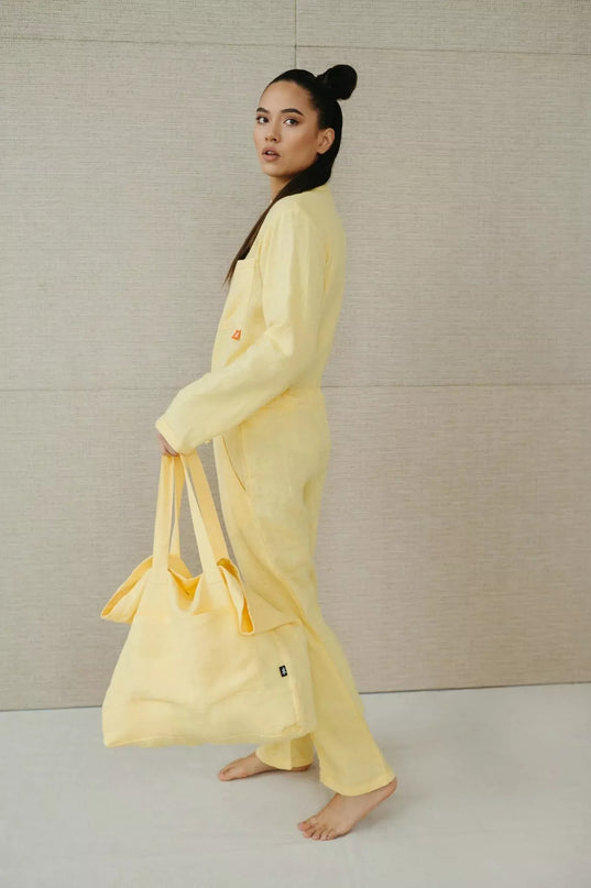 Sofa Killer citrinos spalvos lininis kombinezonas