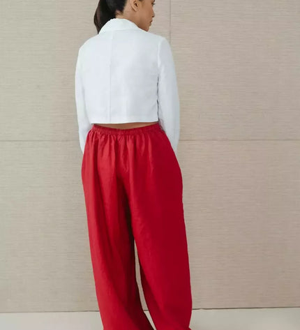 Sofa Killer raudonos spalvos linininės kelnės Doha