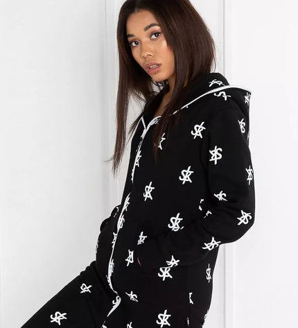 Sofa Killer juodas kombinezonas su SK logo printu