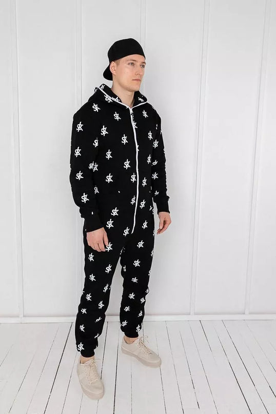 Sofa Killer juodas kombinezonas su SK logo printu