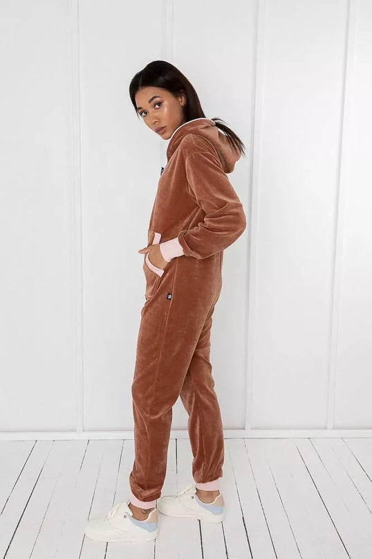 Sofa Killer rudas veliūrinis kombinezonas