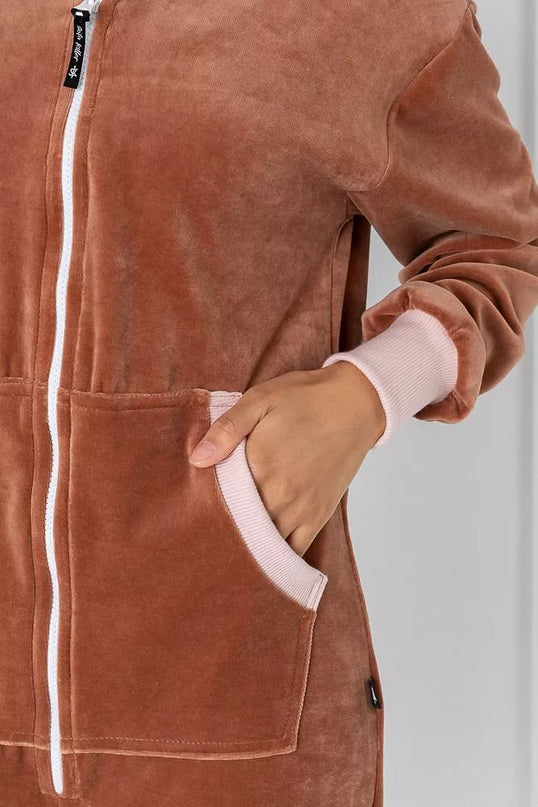 Sofa Killer rudas veliūrinis kombinezonas