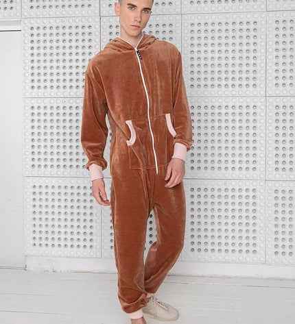 Sofa Killer rudas veliūrinis kombinezonas