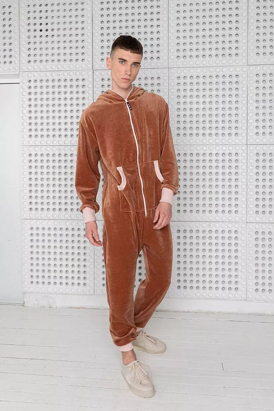 Sofa Killer rudas veliūrinis kombinezonas