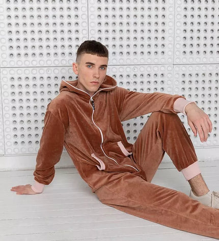 Sofa Killer rudas veliūrinis kombinezonas