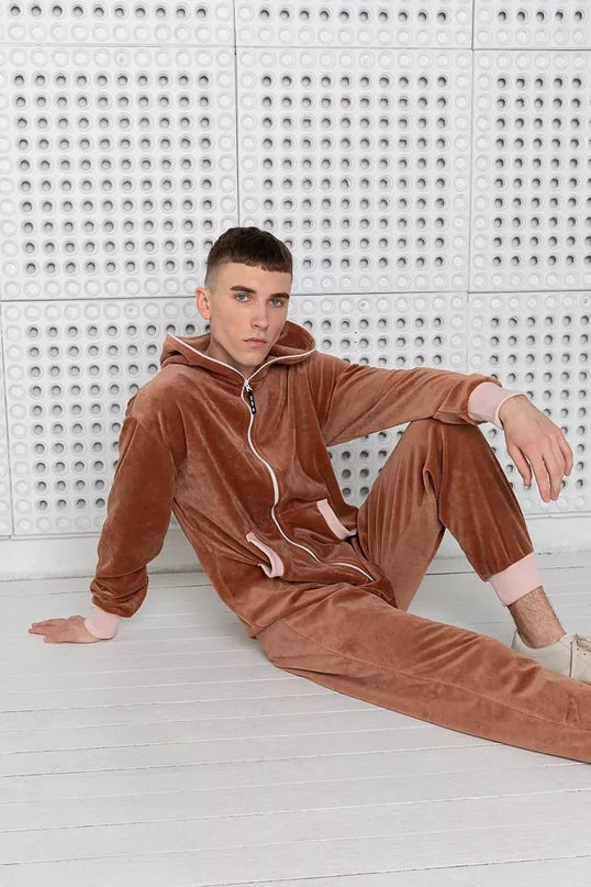 Sofa Killer rudas veliūrinis kombinezonas