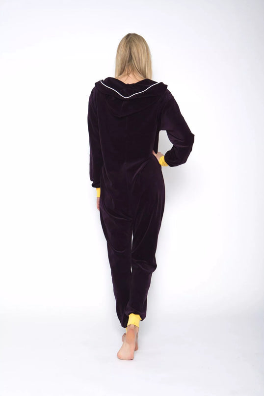 Sofa Killer baklažano spalvos veliūrinis kombinezonas