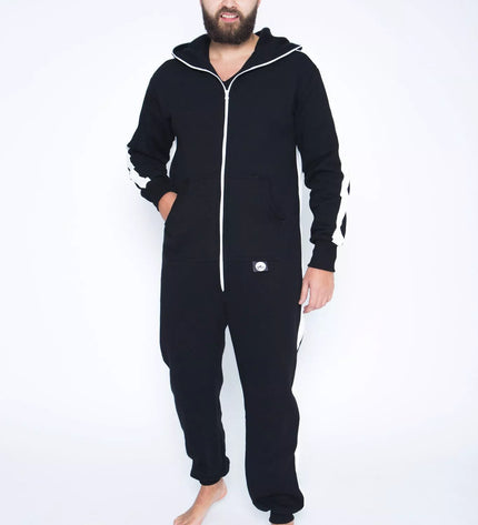 Sofa Killer juodas kombinezonas su batom vertikaliom juostom