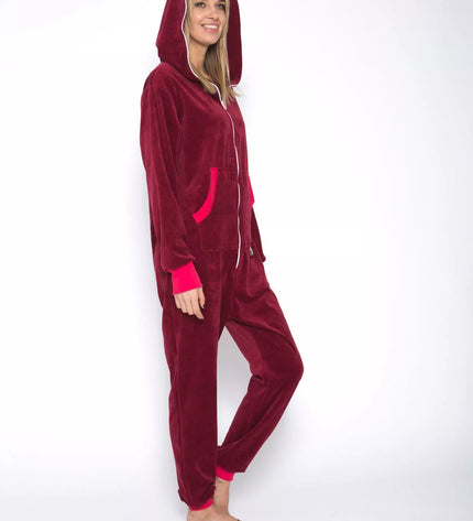 Sofa Killer bordo spalvos veliūrinis kombinezonas