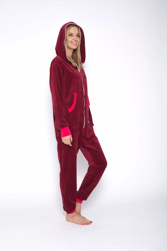 Sofa Killer bordo spalvos veliūrinis kombinezonas