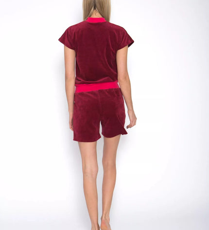 Sofa Killer bordo spalvos veliūrinis vasarinis kombinezonas