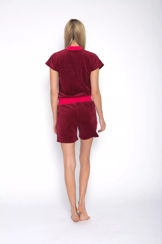 Sofa Killer bordo spalvos veliūrinis vasarinis kombinezonas