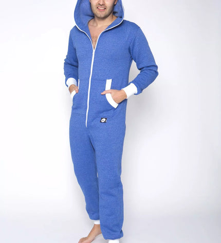 Sofa Killer džinso spalvos kombinezonas su baltais rankogaliais